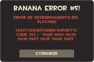 Die Fehlermeldung beim Kombinieren zweier Bananen.